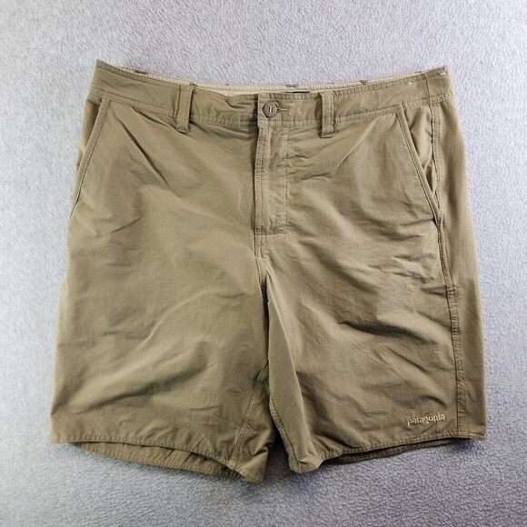 Patagonia Shorts Mens 36 Beige Wayfarer Walk Drawstring Canoe Kayaking Tekking - Picture 1 of 16